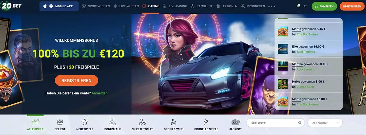 20bet slots Casino seite