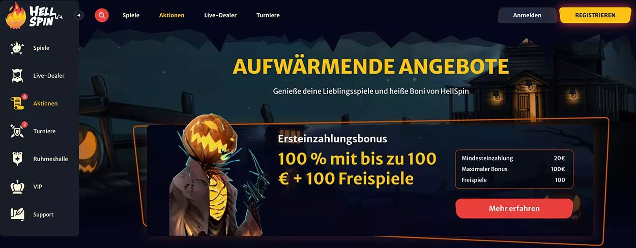 HellSpin Casino Boni für DE